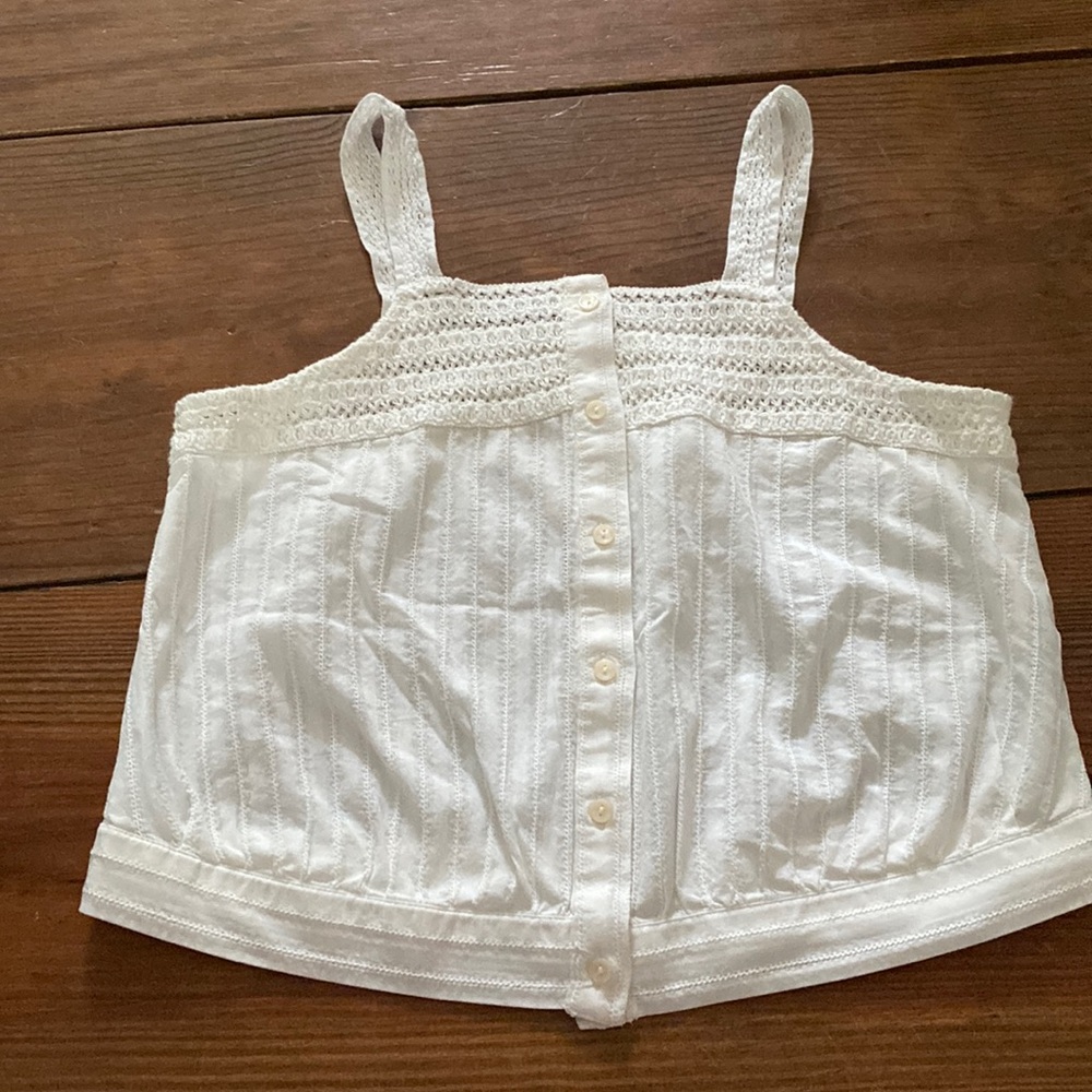 White button up crop top
